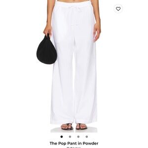 DONNI. White Wide-Leg Drawstring Pants
